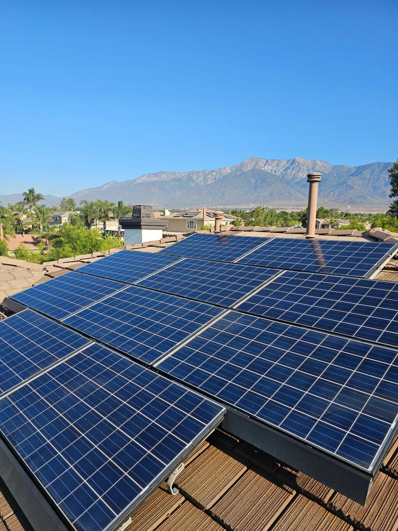 Clean residential solar panels after a Transparent Solutions solar panel cleaning service