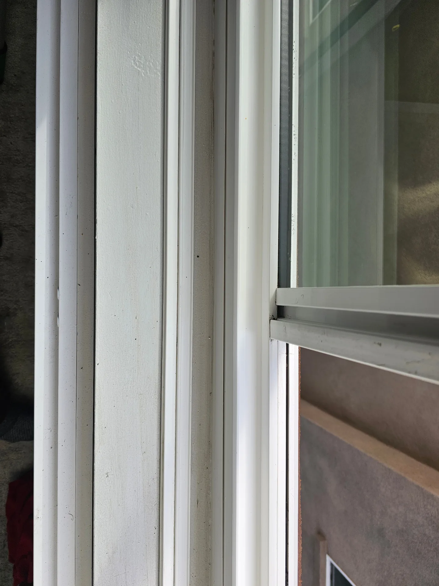 Clean sliding window track after Transparent Solutions deep cleaning