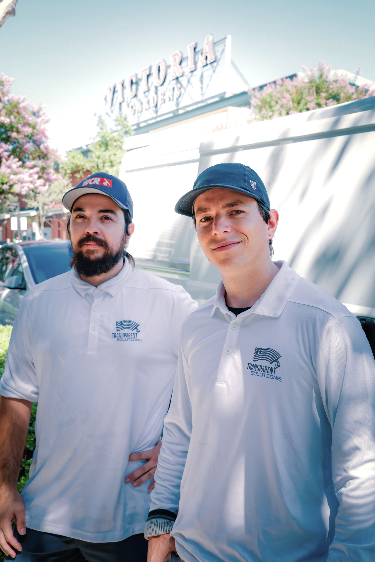 Transparent Solutions crew at work on a property exterior